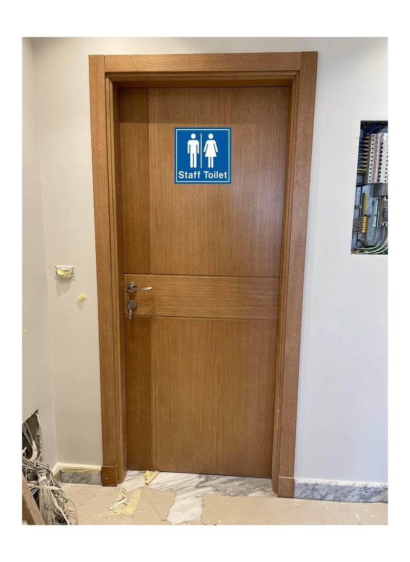 Generic - Guidance sign, sticker for bathroom doors, vinyl for men's and women's bathrooms, to guide the toilet door and the walls of the house, blue color, 15 x 15 cm - Image 1
