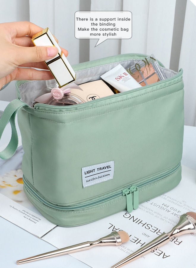 Sharpdo Portable Cosmetic Bag, Large 2-Layers Waterproof Makeup Bag Organizer Case with Handle and Compartment - Image 5