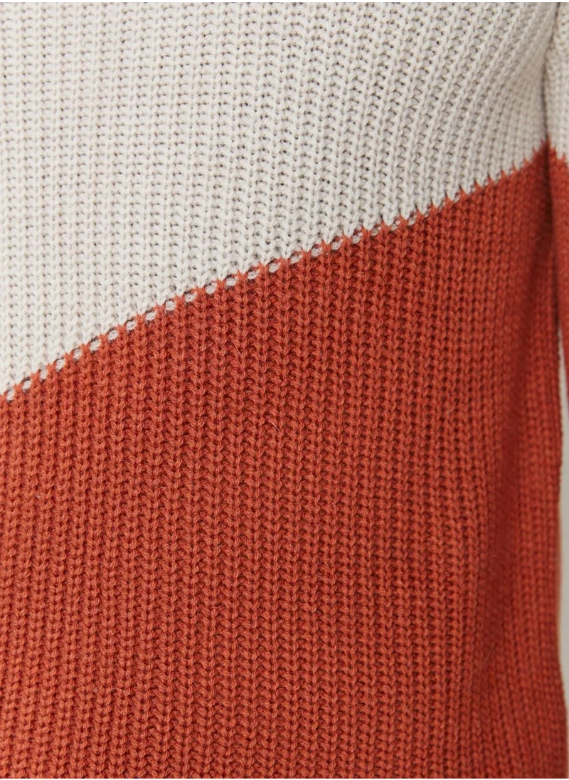 trendyol Color Block Knitted Sweater