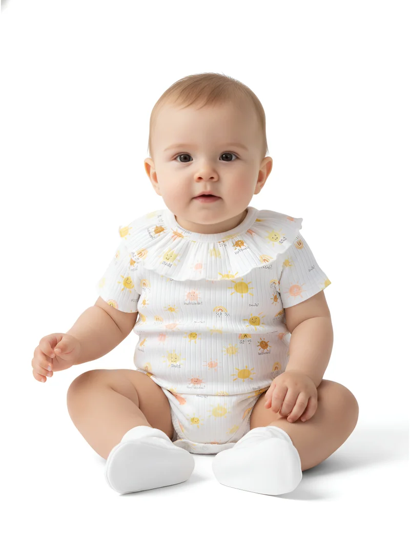 Bambimici Bambimici Sun Print Short Sleeve Bodysuit