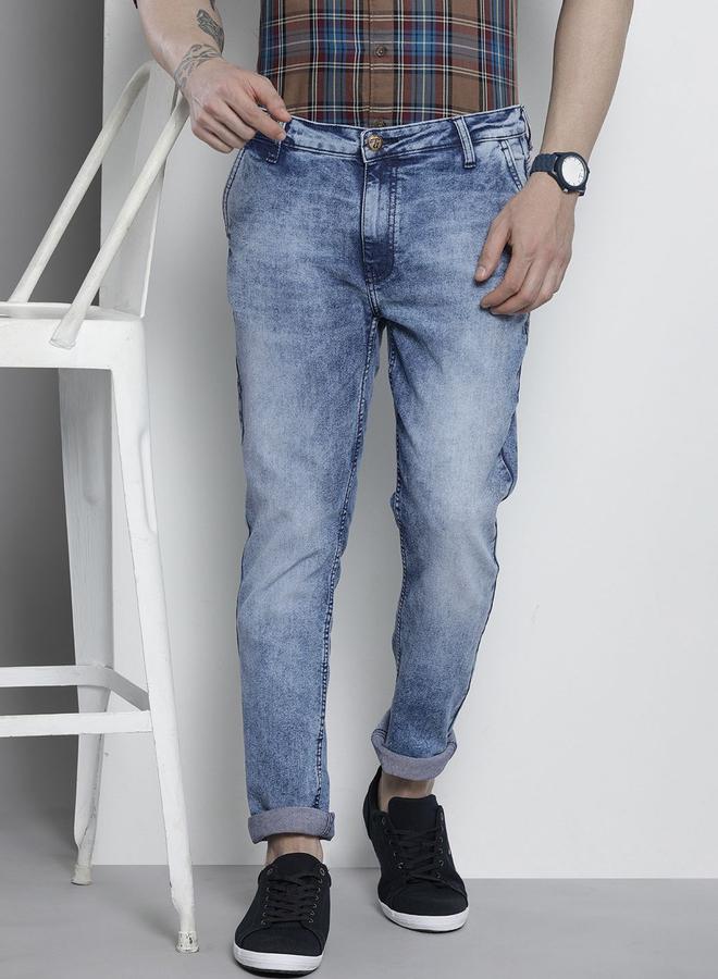 The Indian Garage Co Men Mid Rise Heavy Fade Slim Fit Jeans - Image 1