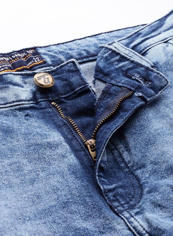 The Indian Garage Co Men Mid Rise Heavy Fade Slim Fit Jeans - Image 4