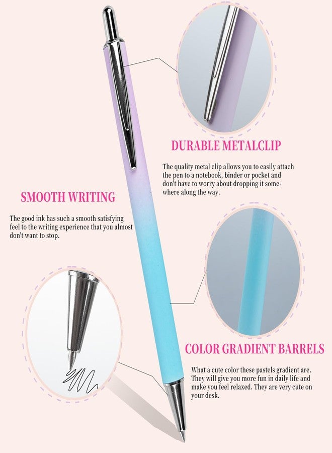 Kutoda Gel Pens, 12Pcs 0.5mm Black Ink Pens Fine Point Smooth Writing Pens, Retractable Cute Pens for Journaling Note Taking with Gradient Color, Back to School Office Supplies Stationery Gifts for Women - Image 3