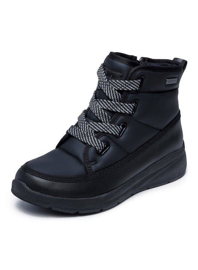 SKECHERS Women's Tahoe Snow Boot, Black/Black, 36.5 EU - Image 1