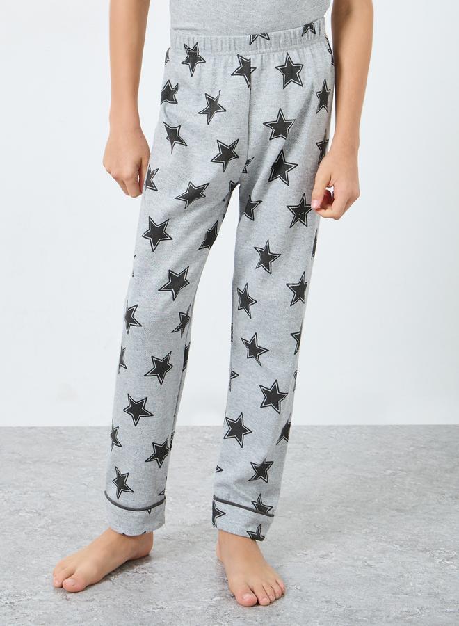 Take Two Boys Grey Star Print T-Shirt and Pyjama Set - Image 5