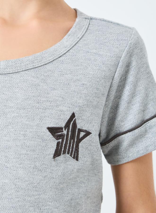 Take Two Boys Grey Star Print T-Shirt and Pyjama Set - Image 3