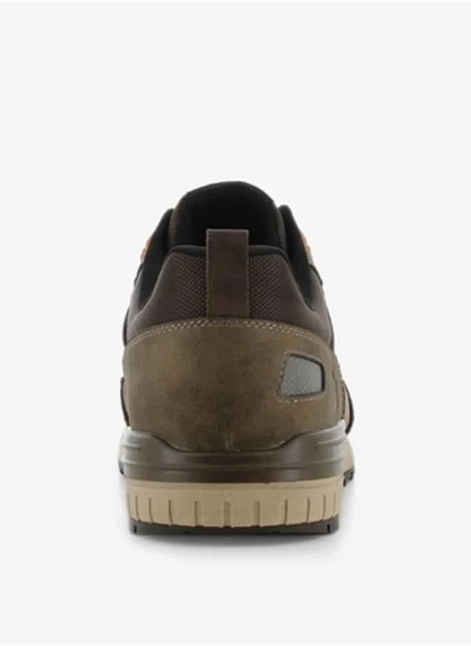 اس جي Men's Panelled Lace-Up Low Ankle Sneakers