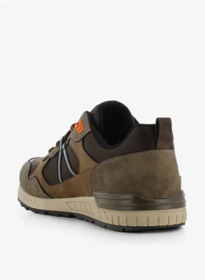 اس جي Men's Panelled Lace-Up Low Ankle Sneakers