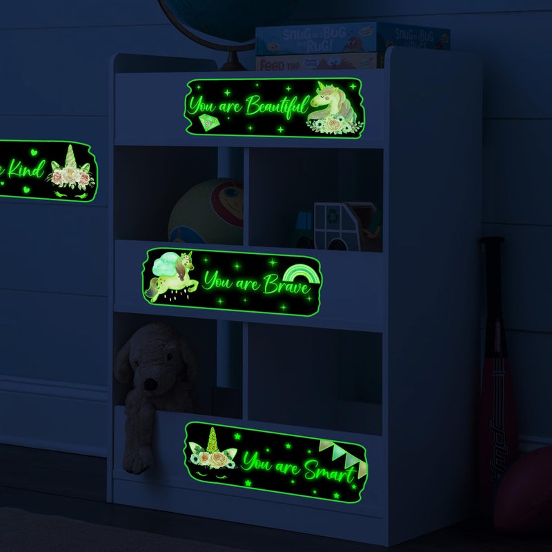 Robmoda توهج في النجوم المظلمة وحيد القرن شارات الجدار المتوهجة الجدار التحفيزي الفن ملصق ملصق الملصقات وصياد جدار عصا لغرفة الفتاة - Image 2