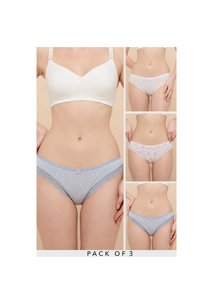 R&b 3 Pack Printed Brazilian Briefs