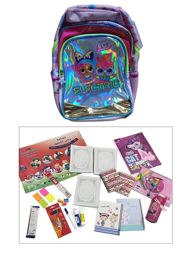 Generic School Backpack with All Student Requirements Set of 51 Pcs 
