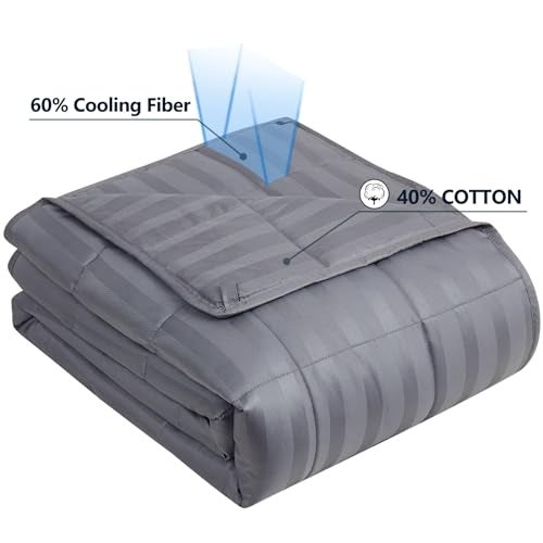 anfie Weighted Blanket King Size for Adults (80"x87" 20lbs Stripe Grey),Cooling Heavy Blanket for Sleeping Perfect for 190-210 lbs, Breathable Blanket for Adults & Couple All Season, Machine Washable - Image 2