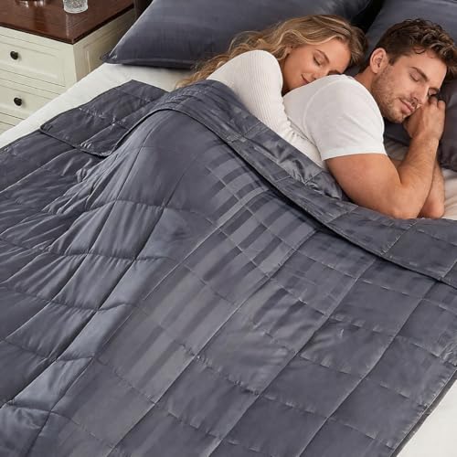 anfie Weighted Blanket King Size for Adults (80"x87" 20lbs Stripe Grey),Cooling Heavy Blanket for Sleeping Perfect for 190-210 lbs, Breathable Blanket for Adults & Couple All Season, Machine Washable - Image 1