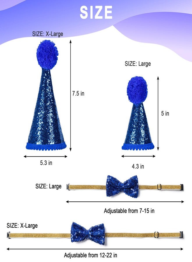 Hoewina Dog Birthday Party Supplies, Dog Birthday Decorations with Bandanas/Hat/Bow Tie/Collar with 0-8 Numbers, for Large X-Large Cat Dogs Pets (X-Large, Blue) - Image 4