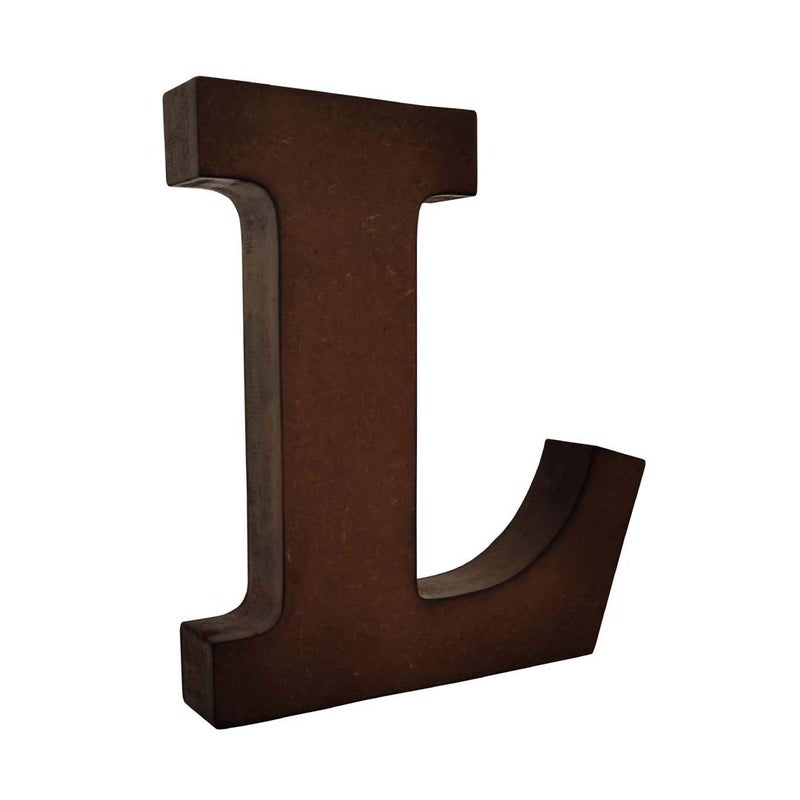 AKDAMA Wooden L Letter- English Upper Case Alphabets Cutouts for Art and Craft Work (L_Brown_15x2.5 cm) - Image 1