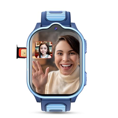 PunnkFunnk TrackNova 4G/5G Kids Smart Watch | HD Video Call | Live GPS Tracking | App Control | Safe Zone & SOS | Games | Family Chat | 800mAh Long Battery | FaceLock | Safety Watch for Kids - (Blue) - Image 1