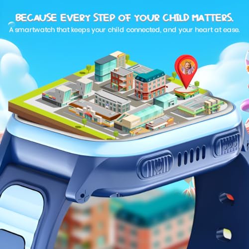 PunnkFunnk TrackNova 4G/5G Kids Smart Watch | HD Video Call | Live GPS Tracking | App Control | Safe Zone & SOS | Games | Family Chat | 800mAh Long Battery | FaceLock | Safety Watch for Kids - (Blue) - Image 3