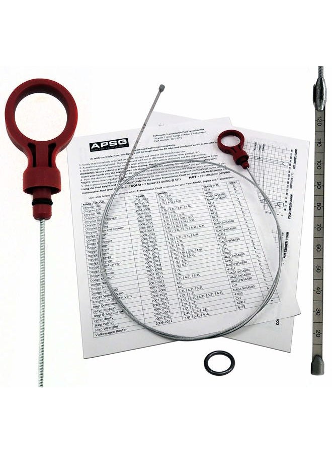 APSG Transmission Fluid Dipstick - Tool - | Compatible with Chrysler Jeep Dodge VW Vehicles. | W/Instructions + Cap O-Ring | Automatic Trans: 8863B, 9336,42RLE, NAG1, 62TE 2.7 3.5 3.6 3.7 5.7 6.1 6.4 - Image 4