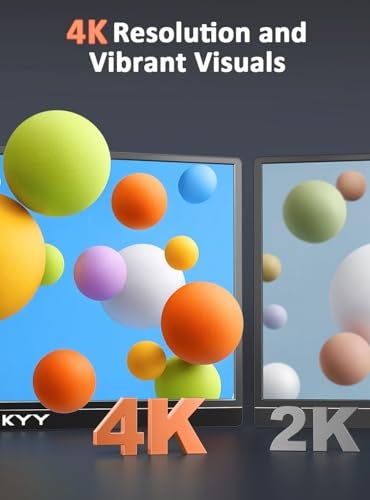 KYY 4K Portable Monitor 15.6" Portable Monitor for Laptop UHD IPS 3840X2160 External Screen with 100% sRGB & HDR Gaming Display for Laptop PS5/4 Xbox Switch with Speakers, VESA Compatible - Image 2