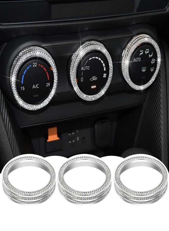 CUCHIYUN 3pcs CX-5 Bling Air Conditioner Control Knob Covers AC Knobs Caps Decals Stickers Covers Compatible with Mazda Accessories CX3 CX-3 CX5 CX-5 Touring MX-5 Miata 16-21 - Image 1