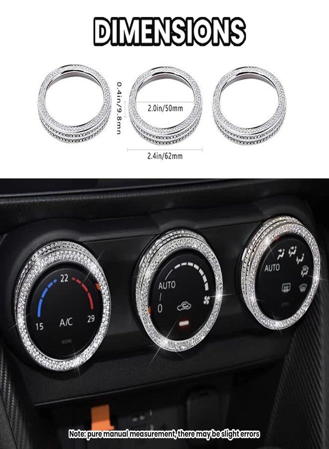 CUCHIYUN 3pcs CX-5 Bling Air Conditioner Control Knob Covers AC Knobs Caps Decals Stickers Covers Compatible with Mazda Accessories CX3 CX-3 CX5 CX-5 Touring MX-5 Miata 16-21 - Image 2
