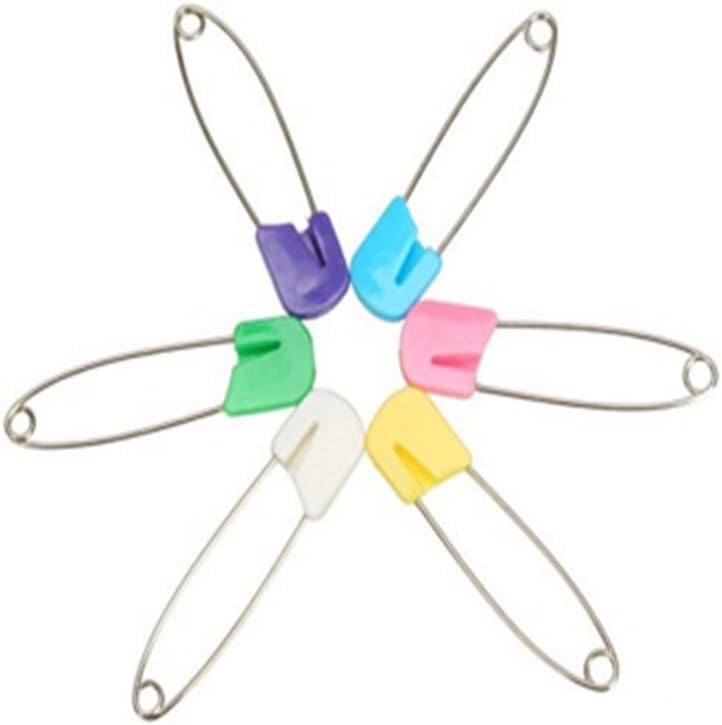 SPHTOEO 50PCS Cloth Diaper Pins Stainless Steel Traditional Safety Pin Assorted Color - Image 1