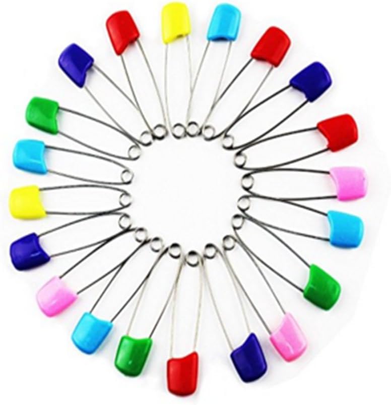 SPHTOEO 50PCS Cloth Diaper Pins Stainless Steel Traditional Safety Pin Assorted Color - Image 2