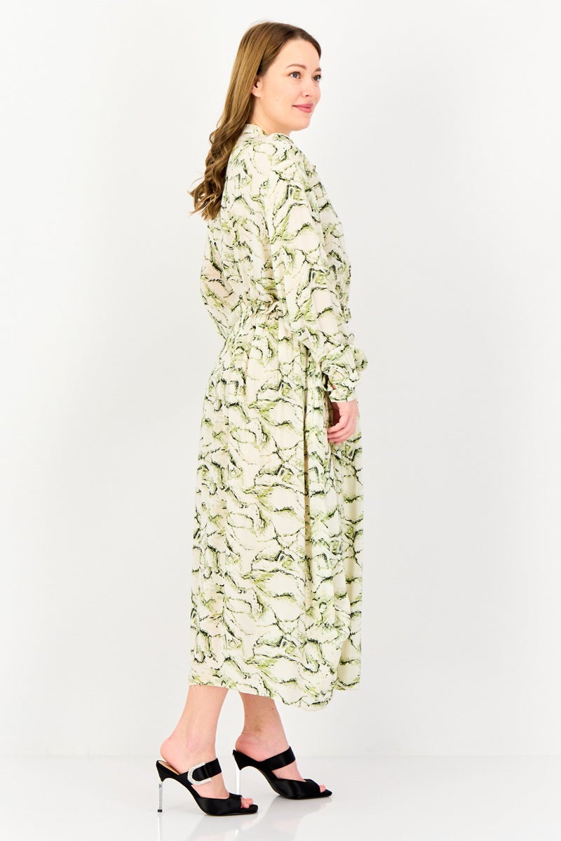 SELECTED Women Allover Print Midi Dress, Multicolor - Image 3