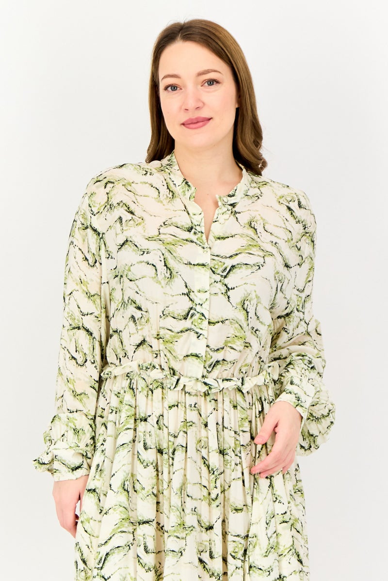 SELECTED Women Allover Print Midi Dress, Multicolor - Image 2