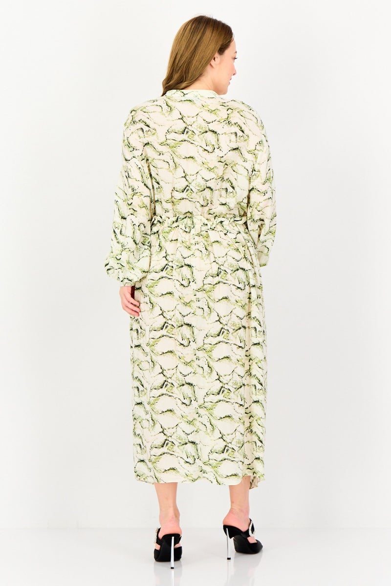 SELECTED Women Allover Print Midi Dress, Multicolor - Image 4