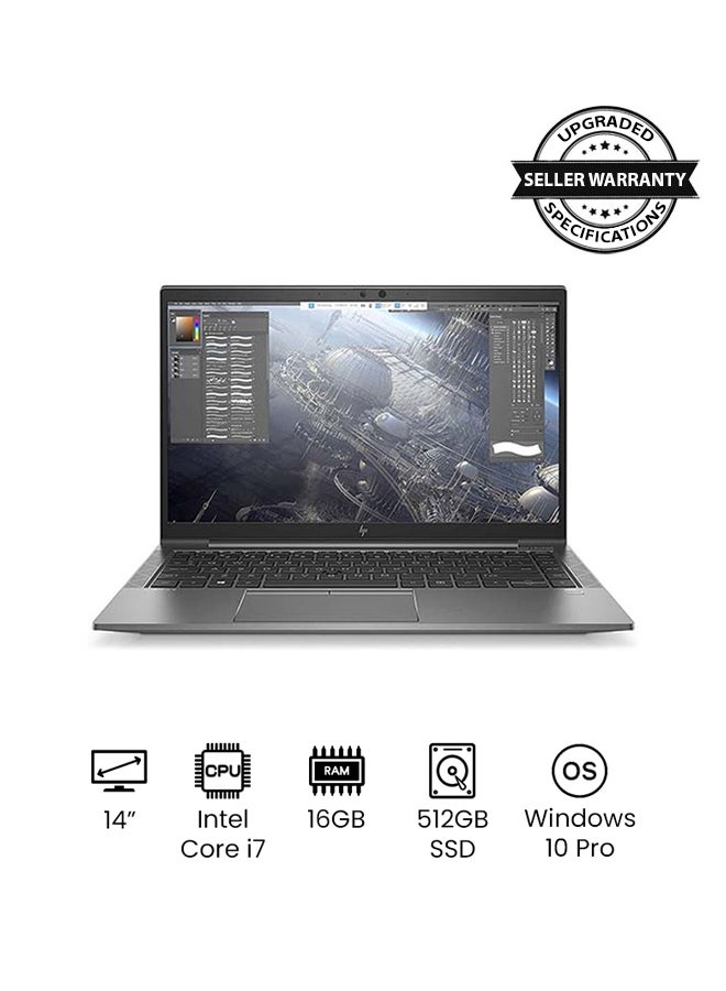 HP لابتوب زي بوك فايرفلاي 14 G7 8VK83AV بشاشة بدقة كاملة الوضوح مقاس 14 بوصة، معالج كور i7-10510/ذاكرة رام سعة 16 جيجابايت/محرك أقراص SSD سعة 512 جيجابايت/بطاقة رسومات إنتل بدقة فائقة الوضوح/ويندوز 10 برو/إصدار عالمي اللغة الإنجليزية فضي - Image 1
