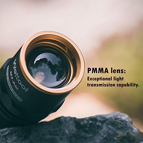 Weltool M7-AM Amber Light Even-Beam Flashlight Dark Adaptation Serie Preserves Night Vision for Aviation, Astronomy, Camping, Hunting, Turtle Watching - Image 3