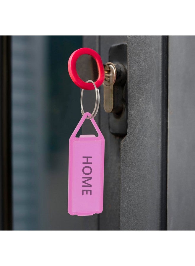 GLUN Key Tags Labels, 50 Piece Multicolour Tags Plastic Multicolor Assorted Keychain with Both Side ID Label and Split Ring for Office, Home Key - Image 4
