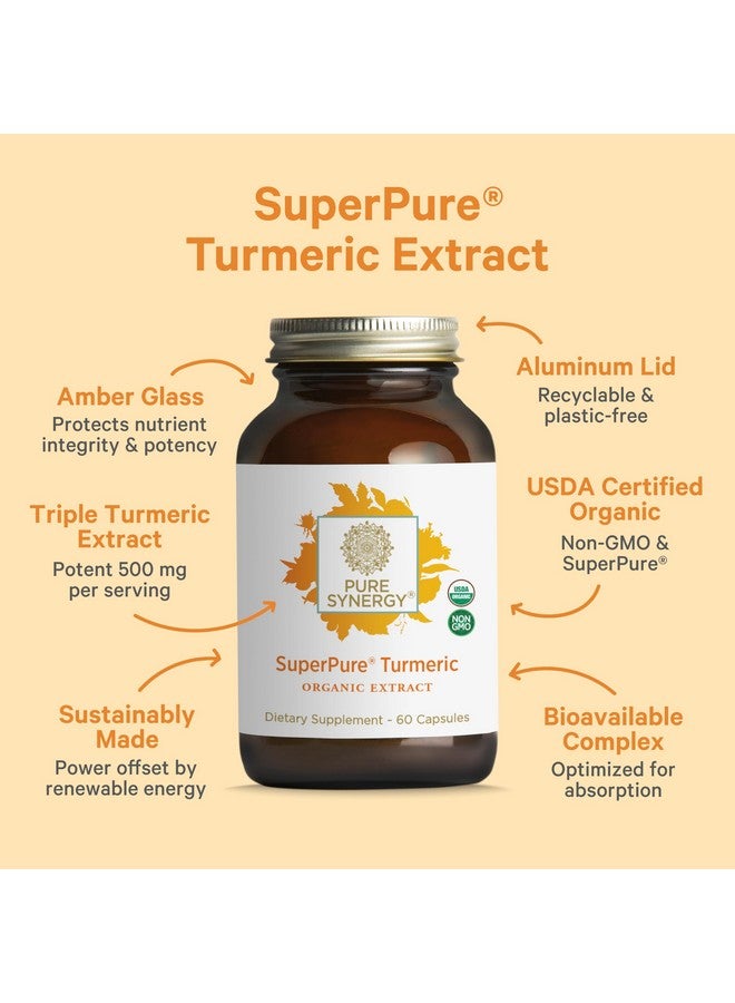 Pure Synergy SuperPure Turmeric Extract | Organic Curcumin Supplement | 500 mg Turmeric Extract Capsules | Potent Support for Immune and Joint Health (60 Capsules) - Image 3