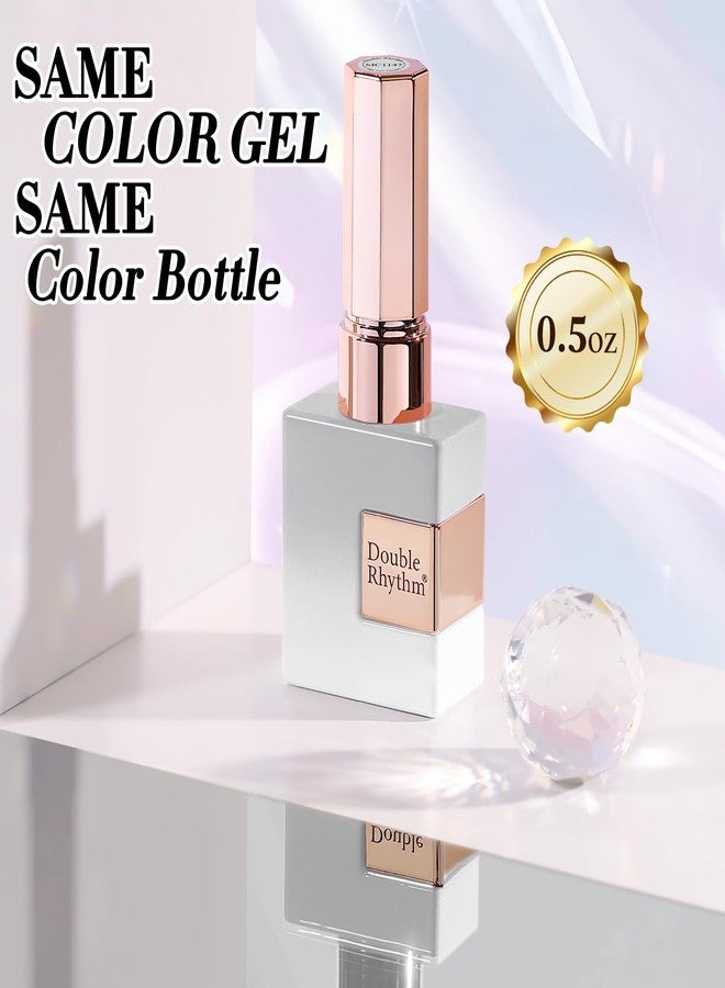 Double Rhythm 0.5 Oz Cat Eye Gel Polish with Magnet Same Color Same Bottle Holographic Glitter Shimmer Translucent Color Salon 15 ML Magnetic Nail Art (Clear Silver-MC1147) - Image 4