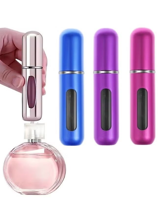 مجموعة زجاجات عطور صغيرة قابلة لإعادة التعبئة – 3 قطع محمولة للسفر، بخاخ عطور متنقل أنيق لتخزين العطور والزيوت العطرية - Image 1