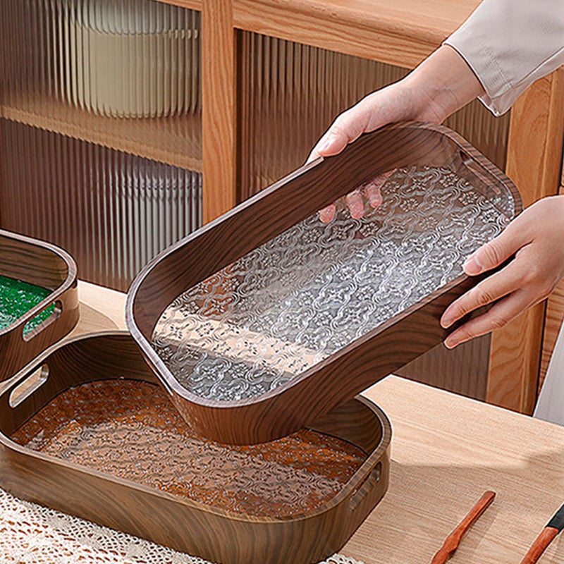 2pcs Decorative Snack Serving Plate Reusable Food Storage Tray Delicate Embossed Serving Dish - Image 3