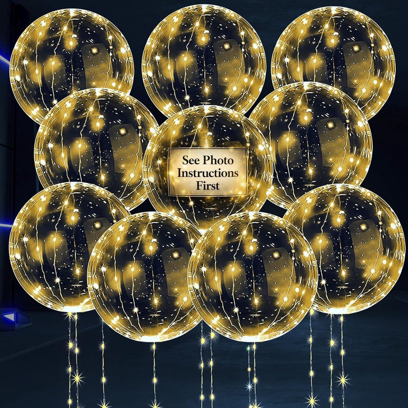 DIMROM 10 Pcs LED Balloons Light Up Balloons for Party - Clear TPU Material, String Lights with Individual Switches, Suitable for Helium and Air - Bright Light Up Decorations for Outdoor and Indoor Events - Image 1
