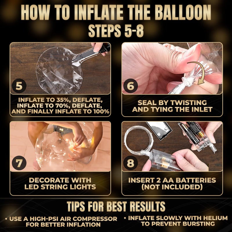 DIMROM 10 Pcs LED Balloons Light Up Balloons for Party - Clear TPU Material, String Lights with Individual Switches, Suitable for Helium and Air - Bright Light Up Decorations for Outdoor and Indoor Events - Image 5