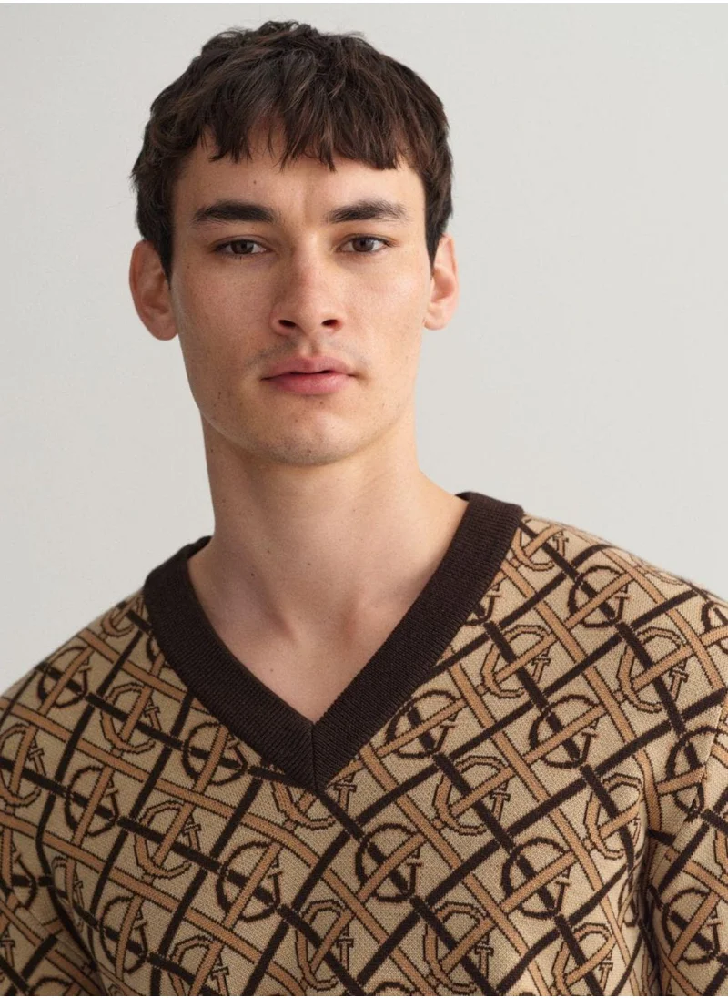 GANT Gant Monogram Merino V-Neck Sweater