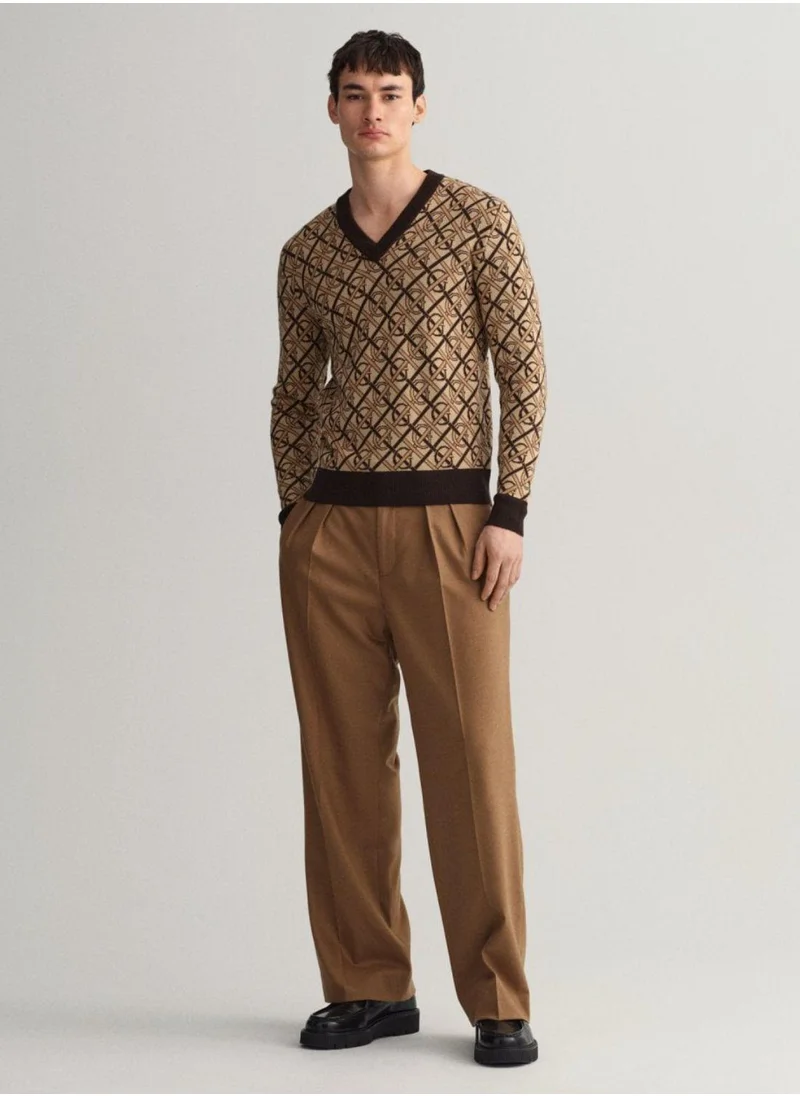 GANT Gant Monogram Merino V-Neck Sweater