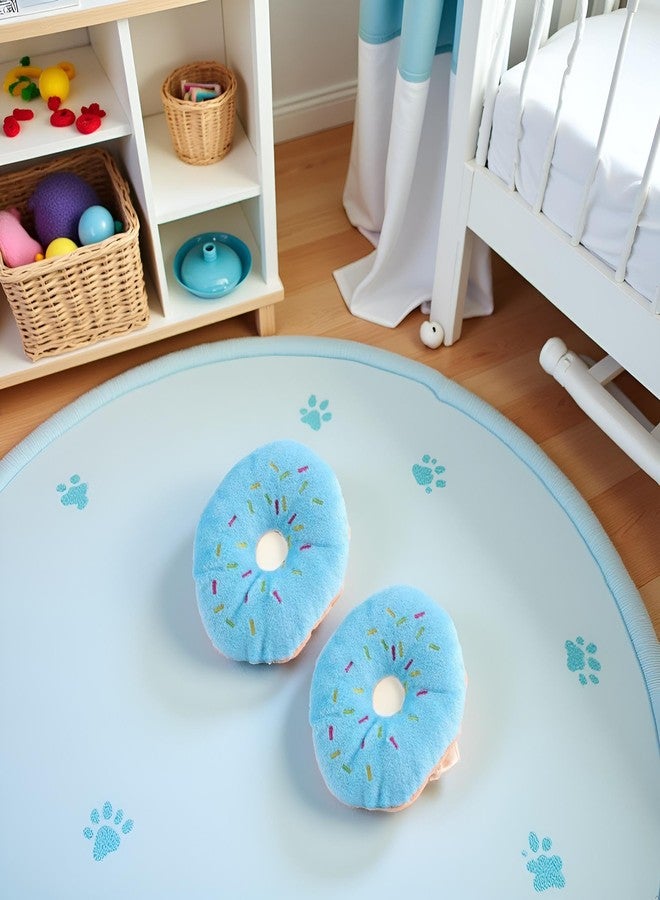 Bwexxt 2Pcs Blue Donut Shape Plush Pet Toy,Lovely Donutz Shaped Squeaky Squeaking Sound Toy for Pet Chew Toy Squeaky Plush Dog Toy Blueberry, Enrichment Squeaky Toys, Chew Guard Technology Dog Squeak Toys - Image 5
