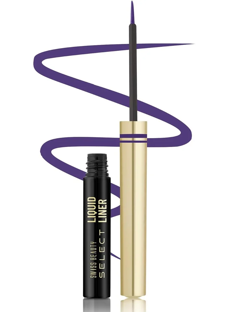 Swiss Beauty SWISS BEAUTY Select Here To Stay Semi-Matte Liquid Waterproof Eyeliner | With Precise & Pointed Tip | Smudge-Proof, Transfer- Proof | Shade- Infinite Purple| 3ml |
