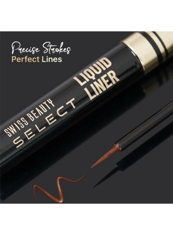 Swiss Beauty SWISS BEAUTY Select Here To Stay Semi-Matte Liquid Waterproof Eyeliner | With Precise & Pointed Tip | Smudge-Proof, Transfer- Proof | Shade- Infinite Purple| 3ml |