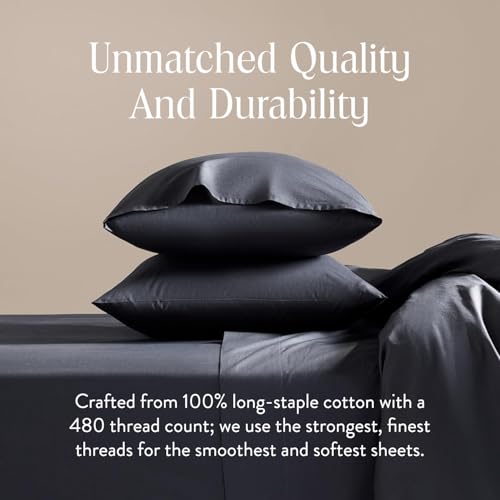 Brooklinen Luxury Sateen Duvet Cover - 100% Cotton, Twin/Twin XL Size in Slate Grey with Extra-Long Corner Ties and Button Closure - Best Twin/Twin XL Duvet Covers - Image 5