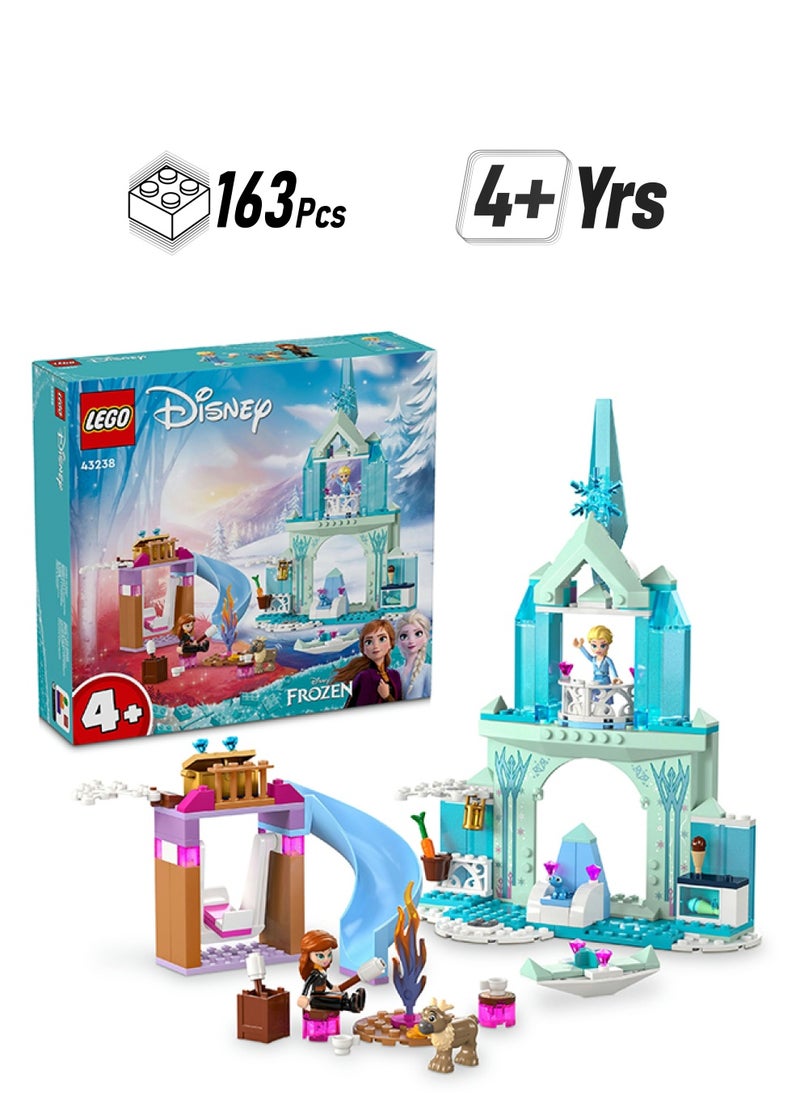 LEGO Disney Princess Elsa’s Frozen Castle Buildable Toy for 4 Plus Year Old Girls and Boys, Includes Princess Elsa and Anna Minidoll Figures and 2 Animal Toys, Fun Birthday Gift 43238 (163 pieces)  - Image 1