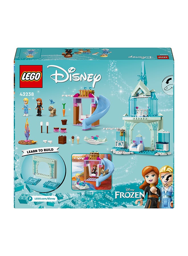 Disney Princess Elsa’s Frozen Castle Buildable Toy for 4 Plus Year Old Girls and Boys, Includes Princess Elsa and Anna Minidoll Figures and 2 Animal Toys, Fun Birthday Gift 43238 (163 pieces)