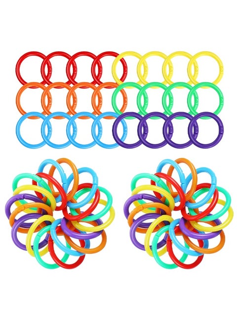 120 Pieces Plastic Binder Rings for Cards, Documents or Office Use Multi-Color