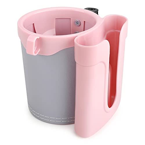 Accmor 3-in-1 Bike Cup Holder with Cell Phone Keys Holder, Bike Water Bottle Holders, Universal Bar Drink Cup Can Holder for Bicycles, Motorcycles, Scooters, Grey Pink - Image 3