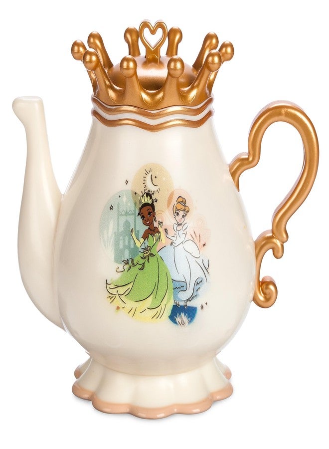 Disney store طقم شاي رسمي من متجر ديزني للأميرات مع مؤثرات صوتية وفن شخصيات يظهر سنو وايت، سندريلا، أرييل، بيل، تيانا والمزيد، طقم لعب تمثيلي مكون من 16 قطعة مع موسيقى وأصوات صب للأطفال - Image 2